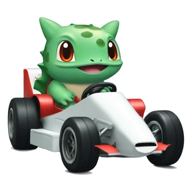 Bulbasaur driving a f1 car sticker
