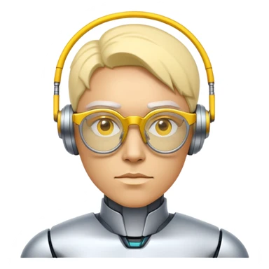 Crie um ciborgue usando oculos amarelo de grau sticker