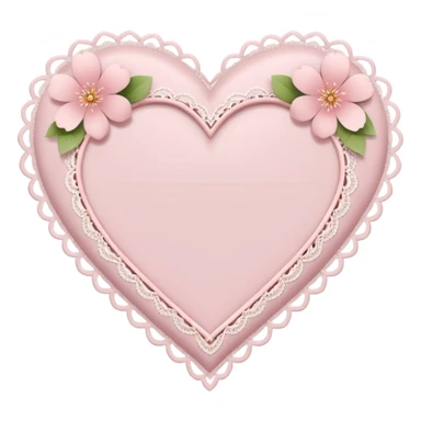 heart with sakura and a delicate lace border sticker