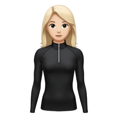 Black athletic quarter-zip top with spandex material and collar sticker