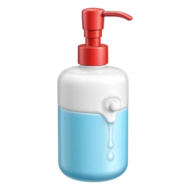 foam pump bottle object icon, soap dispenser with foam on top, glossy plastic, 3D cartoon, mobile game icon style, centered, clean background, no text, no watermark
 sticker