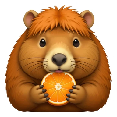 CAPYBARA WITH ORANGE sticker