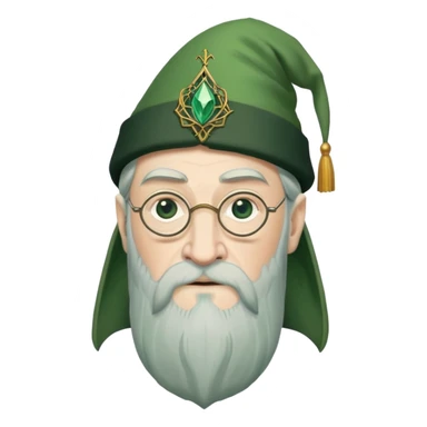 albus dumbledore from harry potter with green   Dumbledore’s cap and decorative motifs sticker