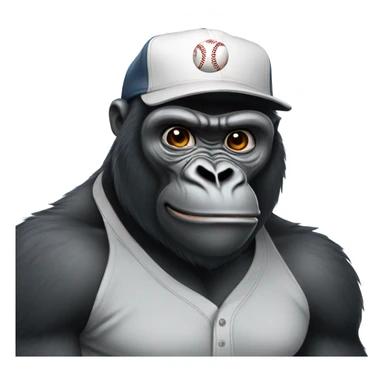 Gorilla wearing a baseball cap sticker