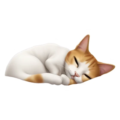 un emoji de una gata chica durmiendo super abrigada sticker