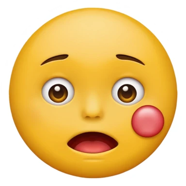 Yellow circle biting lip emoji sticker