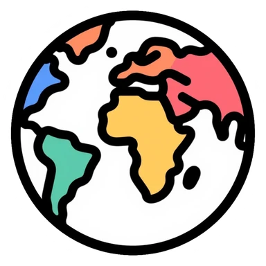 Detailed world globe showing continents sticker