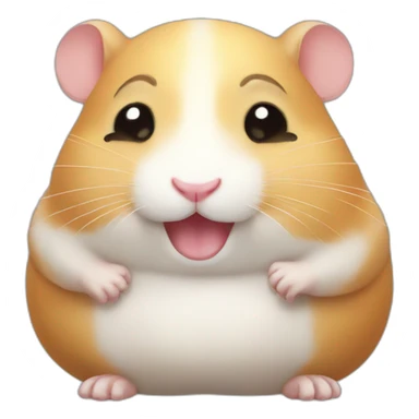 Hamster with chubby cheeks and rings on teeth sticker