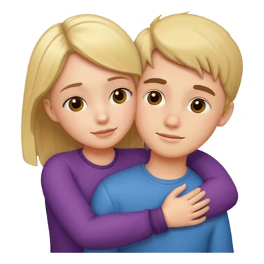 girl and boy hugging  sticker