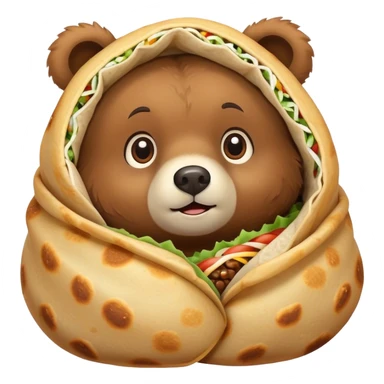 Cute bear in a burrito  sticker