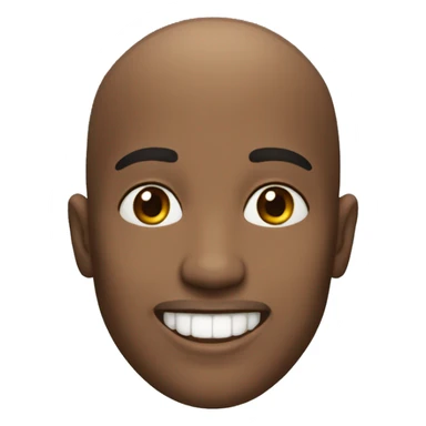 create ligh skin , bald, black man, smling, show teeths sticker