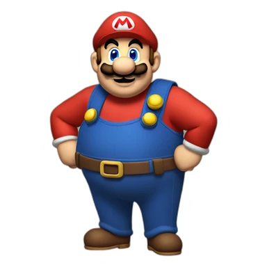 Mario with a big belly sticker