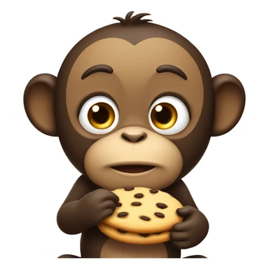 Big fat monkey eating a cookie sticker