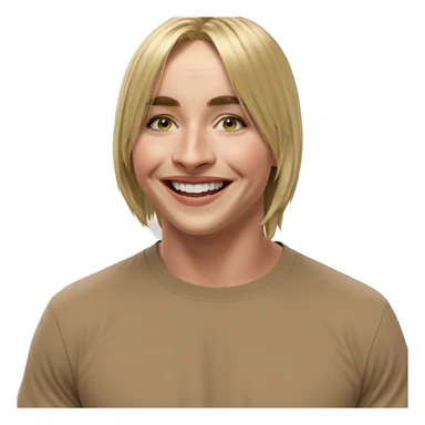 smiling boy with blonde hair sticker