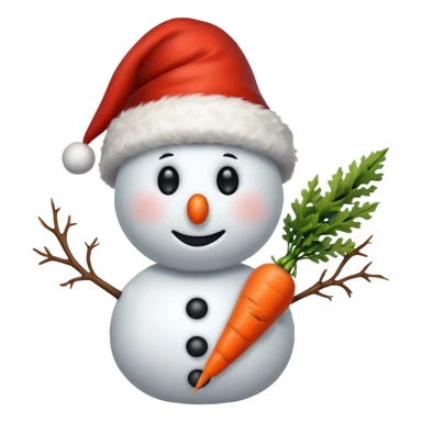 Snowman with Santa hat sticker