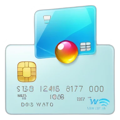 Glass credit card with gems sticker