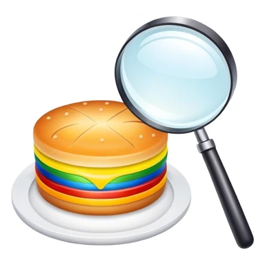 a rainbow meal and magnifier sticker