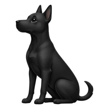 dog silhouette sitting with a raised paw sticker