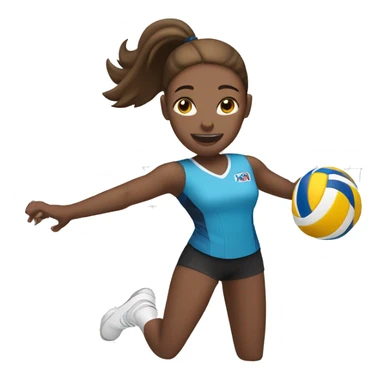 girl with white skin and brown hair playing volleyball sticker