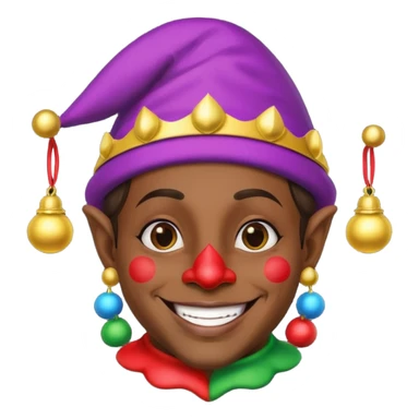 Dark brown skin jester  sticker