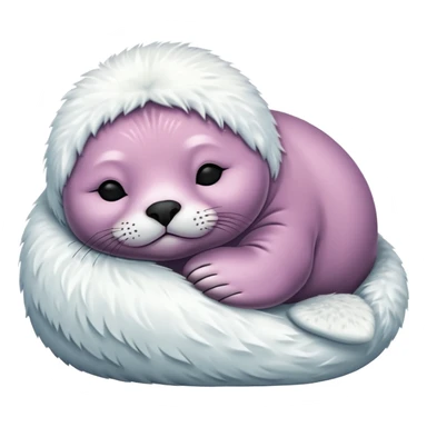Fluffy Sleeping seal  sticker