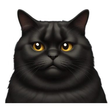 grumpy fat black cat sticker