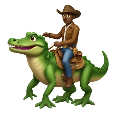 Cowboy riding an alligator  sticker