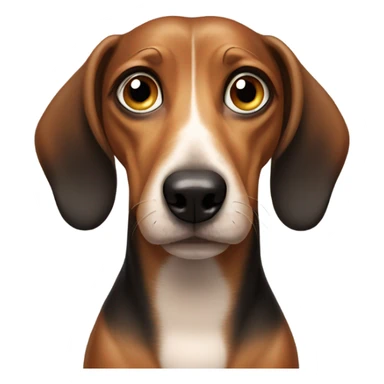 weiner dog with sad crying eyes sticker