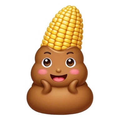 poop with corn sticker