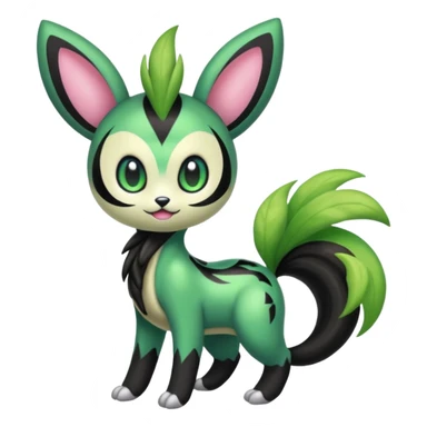 Colorful fuzzy Exotic Meloetta-Virizion-Venom-Stitch-Fakémon-fursona-creature-hybrid sticker
