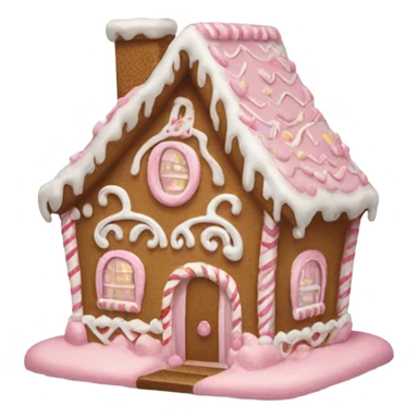 Light Pink detailed gingerbread house  sticker