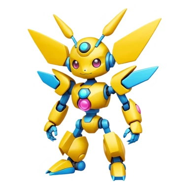 tiny cyber kawaii anime-styled Fakémon-Pokémon-Medabot full body sticker