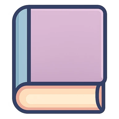 closed book, icon-color-outlined style, detailed shadows and highlights, thin clean contours, soft rounded shapes, pastel palette #98B5BC, #B5B3C1, #C9A3C9, #E4C0CA, #F7DCD1, #F7C0AA, modern Japanese pop art and sticker aesthetic, soft lighting, transparent background sticker