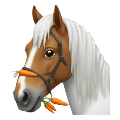 Horse with carrots in ears sticker