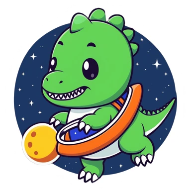 An space baby dinosaur  sticker