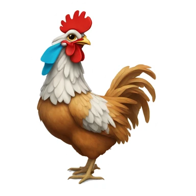 chicken with the color of Türkiye flag sticker
