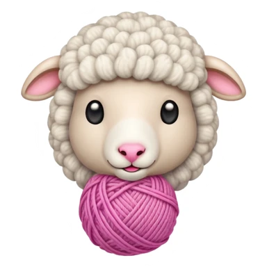 Sheep knitting yarn ball  sticker