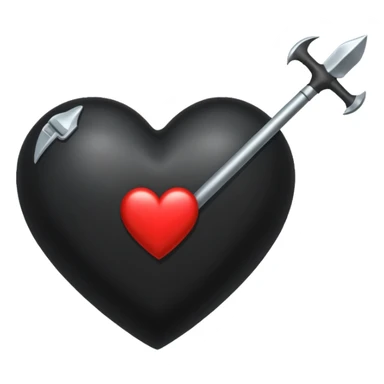Corazón negro con una flecha sticker
