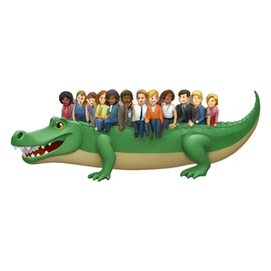 Un groupe de 50 personne sur un crocodile sticker
