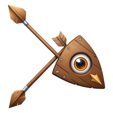 an arrow with cartoon eyes sticker