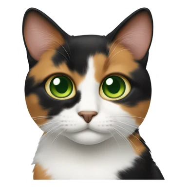 Calico cat with green eyes sticker