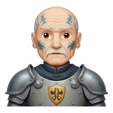 elderly tattooed knight sticker