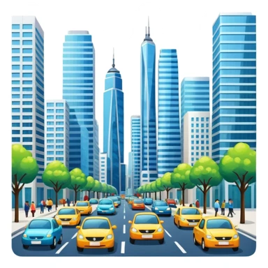 city sunny day sticker
