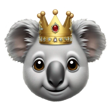 Koala bear wearing a crown with a cigarette  sticker