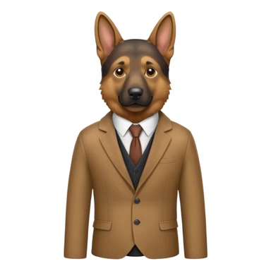 German shepherd wearing a suit sticker