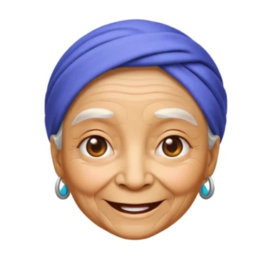 Cool faces emoji mixed with grandma emoji sticker