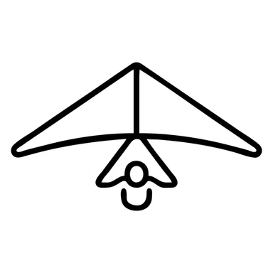 outlined hang glider icon sticker