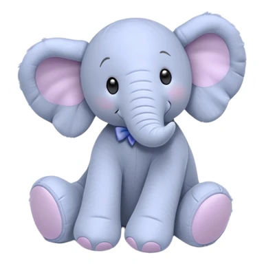 jellycat plush Elephant with periwinkle bow sticker