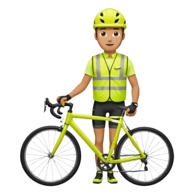 Cyclist with hi-vis vest, while cycling sticker