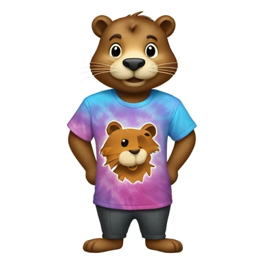 Tye-dye tshirt with a beaver on it sticker